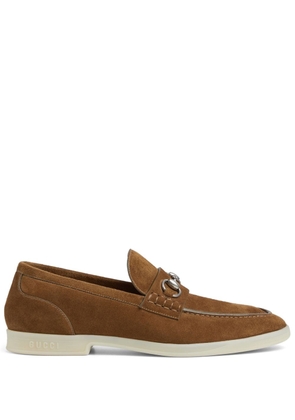 Gucci Horsebit suede loafers - Brown