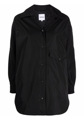 ASPESI press-stud fastening shirt coat - Black
