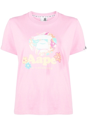 AAPE BY *A BATHING APE® graphic-print cotton T-Shirt - Pink
