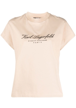 Karl Lagerfeld logo-print organic cotton T-shirt - Neutrals
