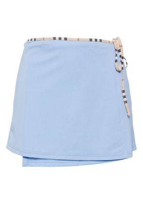 Burberry Vintage-Check detailed wraparound skirt - Blue