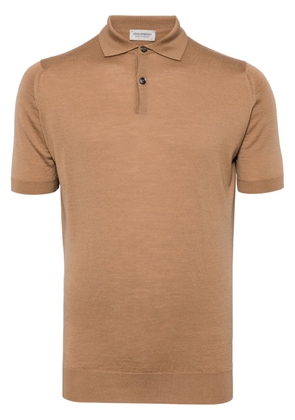 John Smedley wool polo shirt - Brown
