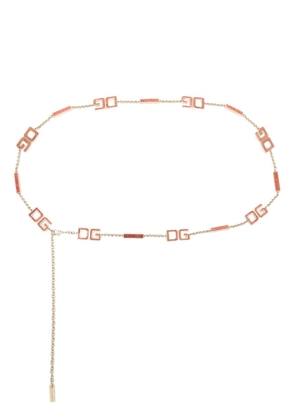 Dolce & Gabbana logo-plaque chain-link belt - Red