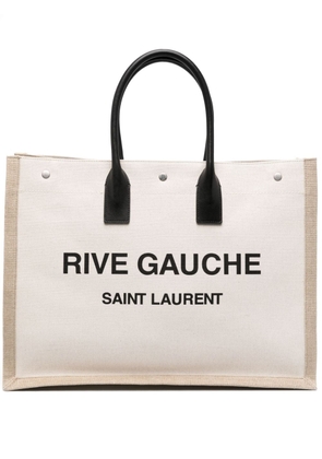 Saint Laurent Rive Gauche cotton tote bag - Neutrals