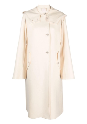 Jil Sander single-breasted hooded coat - Neutrals