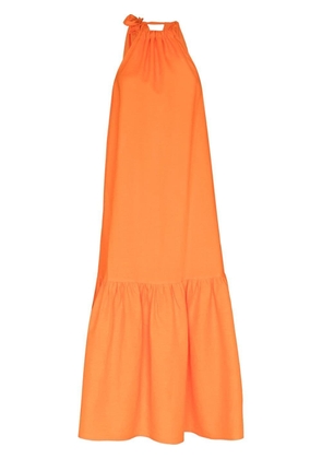Asceno halterneck organic linen dress - Orange