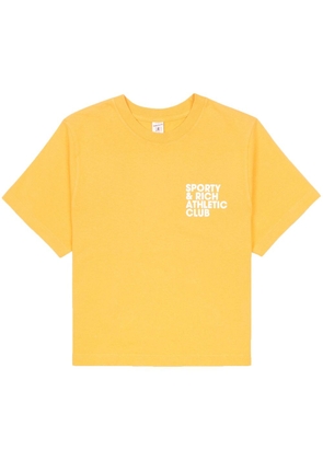 Sporty & Rich logo-print cropped T-shirt - Yellow