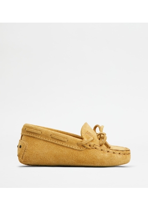 Tod's - Junior Gommino Driving Shoes in Suede, YELLOW, 16 - Junior Shoes