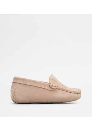 Tod's - Gommino Driving Shoes in Suede, PINK, 17 - Junior Shoes