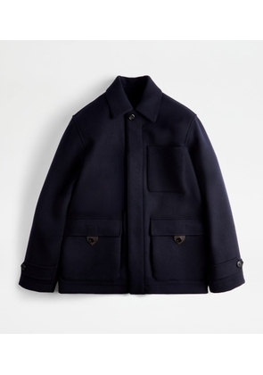 Tod's - Caban in Wool, BLUE, L - Coat / Trench