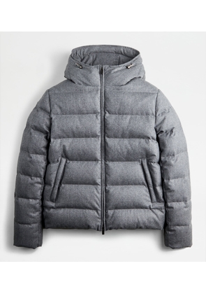 Tod's - Down Jacket with Hood, GREY, L - Coat / Trench