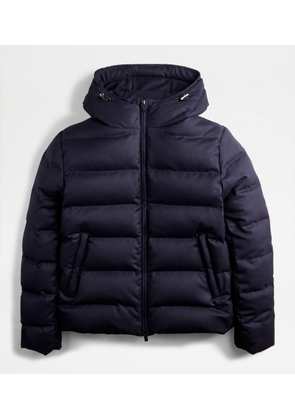 Tod's - Down Jacket with Hood, BLUE, L - Coat / Trench