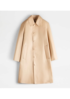 Tod's - Trench Coat in Leather, BEIGE, 38 - Coat / Trench
