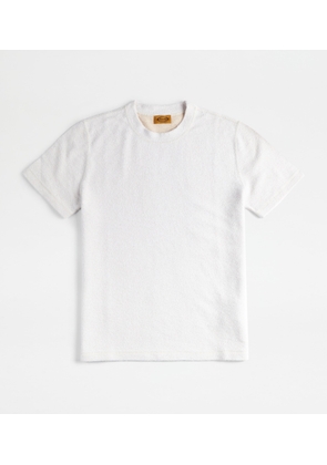 Tod's - T-Shirt in Bouclé Jersey, WHITE, L - Shirts