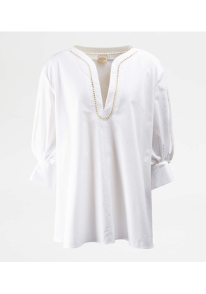 Tod's - Blouse in Poplin, WHITE, 40 - Shirts