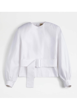 Tod's - Blouse in Cotton, WHITE, 36 - Shirts