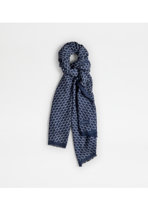 Tod's - Scarf in Wool, BLUE,  - Bags