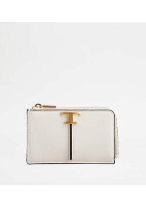 Tod's - T Timeless Pouch in Leather, WHITE,  - Wallets
