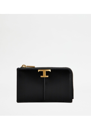 Tod's - T Timeless Pouch in Leather, BLACK,  - Wallets