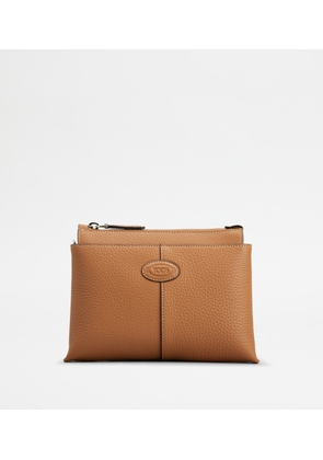 Tod's - Di Bag Shoulder Bag in Leather Mini, BROWN,  - Bags