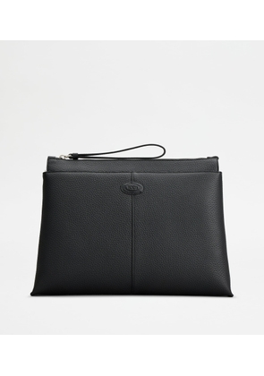 Tod's - Document Holder Pouch in Leather Medium, BLACK,  - Bags