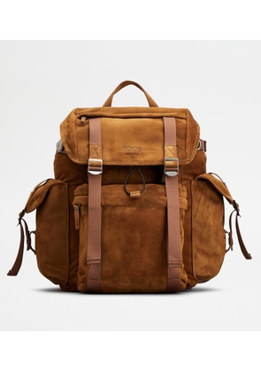 Tod's - Backpack in Suede Medium, BROWN,  - Bags