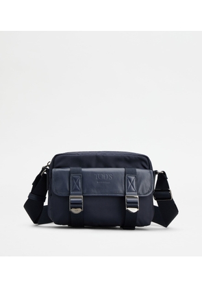Tod's - Messenger Bag in Fabric and Leather Mini, BLUE,  - Bags