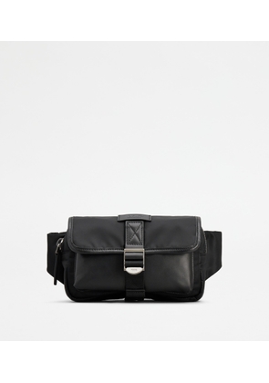 Tod's - Belt Bag in Fabric and Leather Micro, BLACK,  - Bags