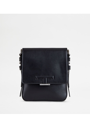 Tod's - T Timeless Crossbody Bag in Leather Mini, BLACK,  - Bags