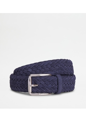 Tod's - Belt in Suede, BLUE, 100 - Belts