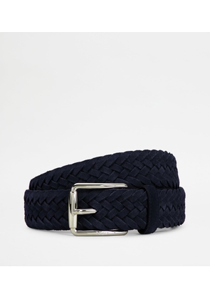 Tod's - Belt in Suede, BLUE, 100 - Belts