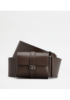 Tod's - Belt with Micro Bag in Leather, BROWN, M - Belts