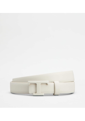 Tod's - T Timeless Reversible Belt in Leather, WHITE, 100 - Belts