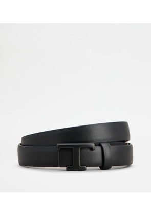 Tod's - T Timeless Reversible Belt in Leather, BLACK, 100 - Belts