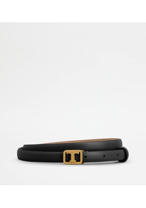 Tod's - T Timeless Belt in Leather, BLACK, 80 - Belts