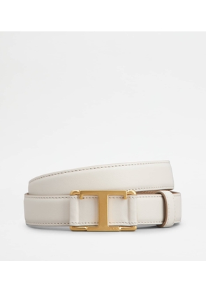 Tod's - T Timeless Belt in Leather, WHITE, 105 - Belts