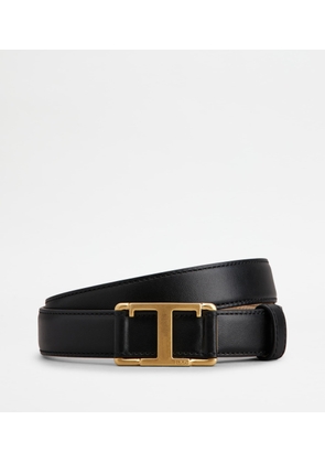 Tod's - T Timeless Belt in Leather, BLACK, 100 - Belts