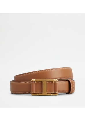 Tod's - T Timeless Belt in Leather, BROWN, 100 - Belts