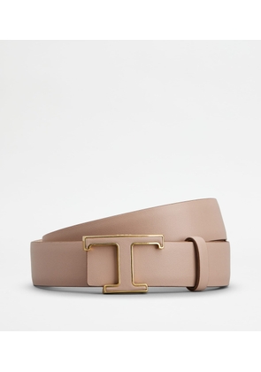 Tod's - T Timeless Reversible Belt in Leather, PINK, 80 - Belts