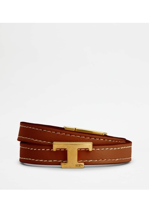 Tod's - Bracelet in Leather, BROWN,  - Accessories