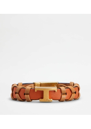 Tod's - Bracelet in Leather with Threading, ORANGE,  - Accessories