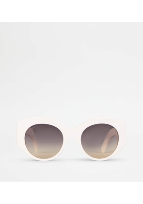 Tod's - Rounded Sunglasses, WHITE,  - Sunglasses