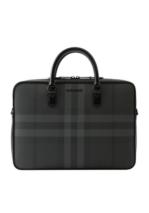 Burberry Charcoal Check Slim Ainsworth Briefcase