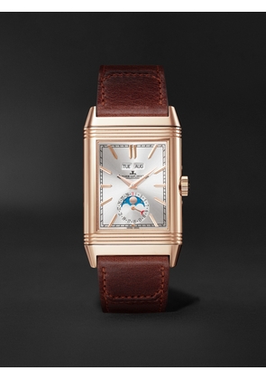 Jaeger-LeCoultre - Reverso Tribute Duoface Calendar 49.4mm x 29.9mm 18-Karat Pink Gold and Leather Watch, Ref. No Q3912530 - Men - Silver