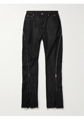 Rick Owens - Bolan Banana Slim-Fit Flared Zip-Embellished Faille Trousers - Men - Black - UK/US 28