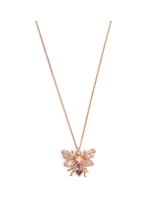 Bee Goddess Rose Gold, Diamond And Sapphire Honey Bee Necklace