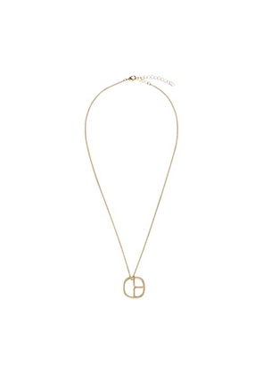 Gold monogram pendant necklace
