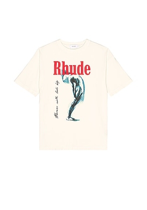 Rhude Off-White T-Shirt in Vintage White - White. Size S (also in L, M, XL/1X).