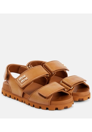 Miu Miu Logo leather sandals