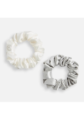 ESPA Home Silk Scrunchie - Pearl White & Moonlight Grey
